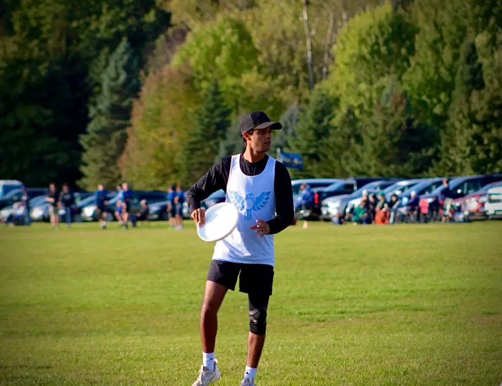 Hrushi playing Ultimate Frisbee